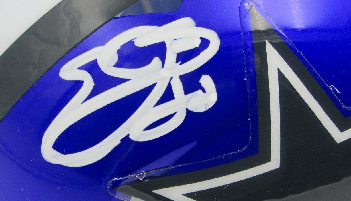Emmitt Smith Hof Signed/Auto Cowboys Flash Mini Football Helmet Prova 166574