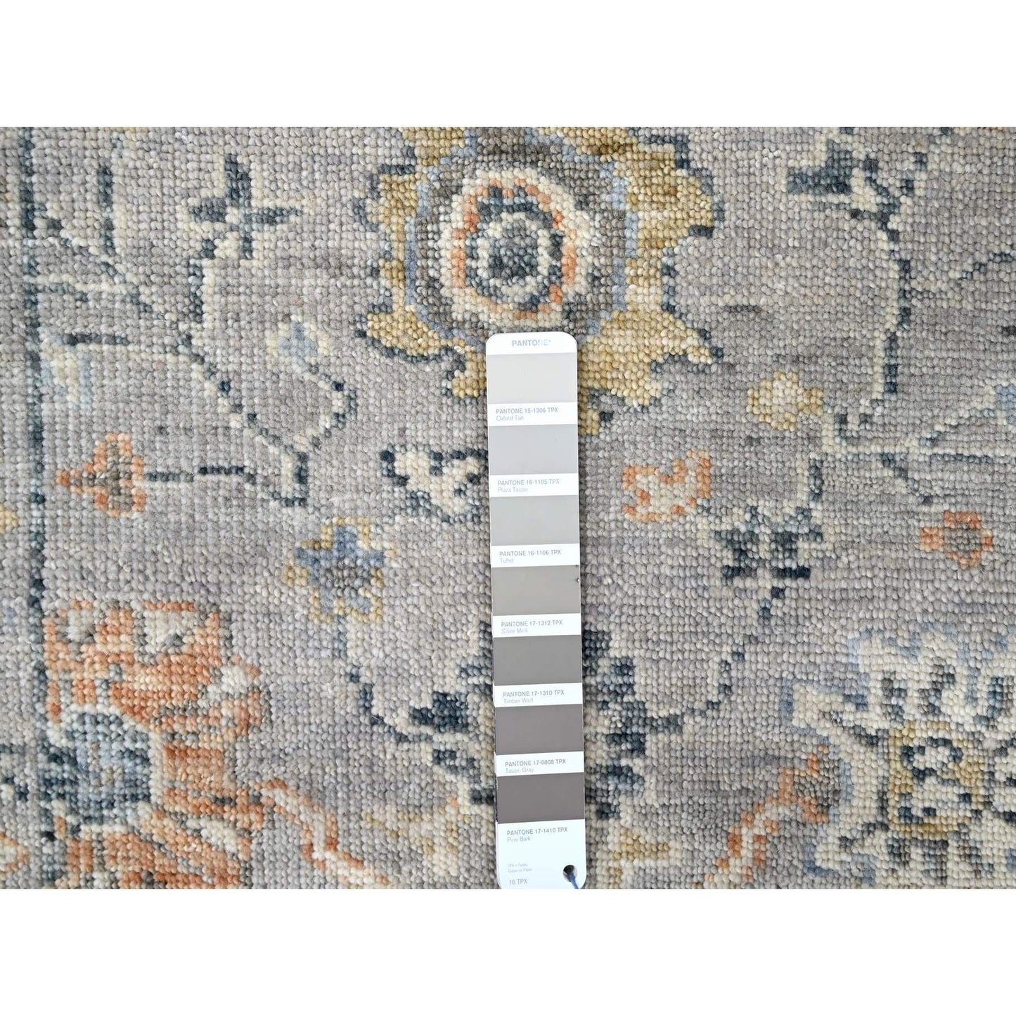 2'5"X13'10" Pastel Gray Oushak Design Hand Knotted Pure Wool Runner Rug
