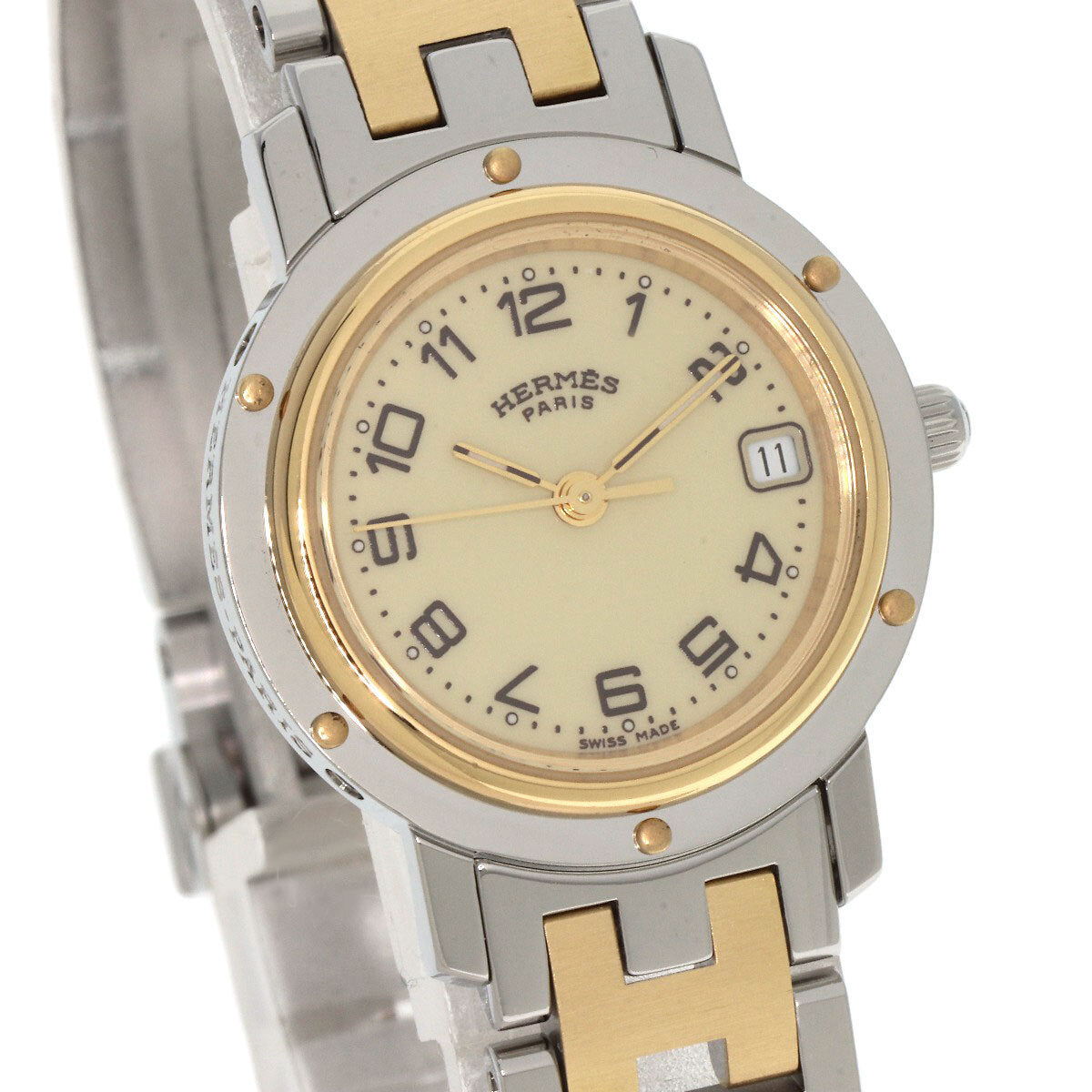 Hermes Clipper Watches Cl4.220 Stainless Steel/Ssxgp Ladies