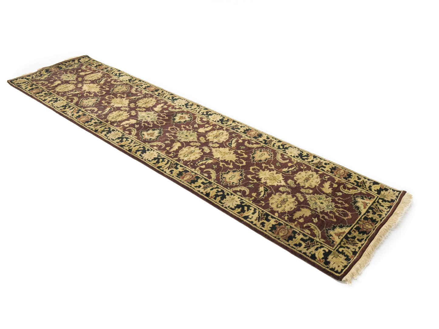 27X10 Ft Handmade Wool Oriental Runner Rug Agra