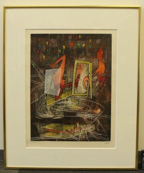 Robert Matta "Season In Hell" Etching 27/100 Signed Modern Surrealist Abstract