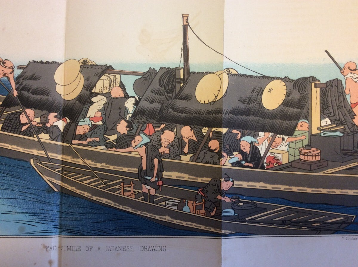 1856 Perry Expedition Japan Ukiyo-E Facsimile Handcolored Lithograph Us Report