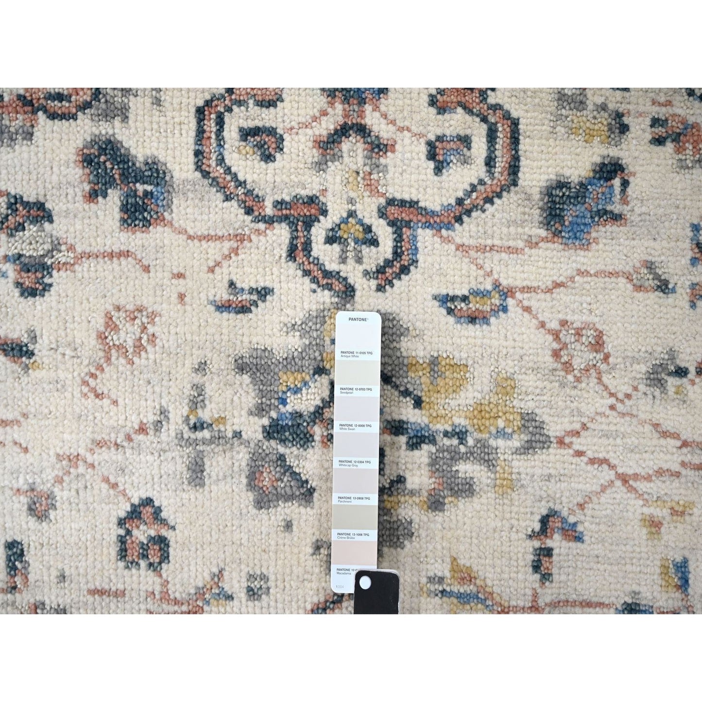 11'10"X17'8" Ivory Mahal Design 100% Wool Hand Knotted Oriental Rug