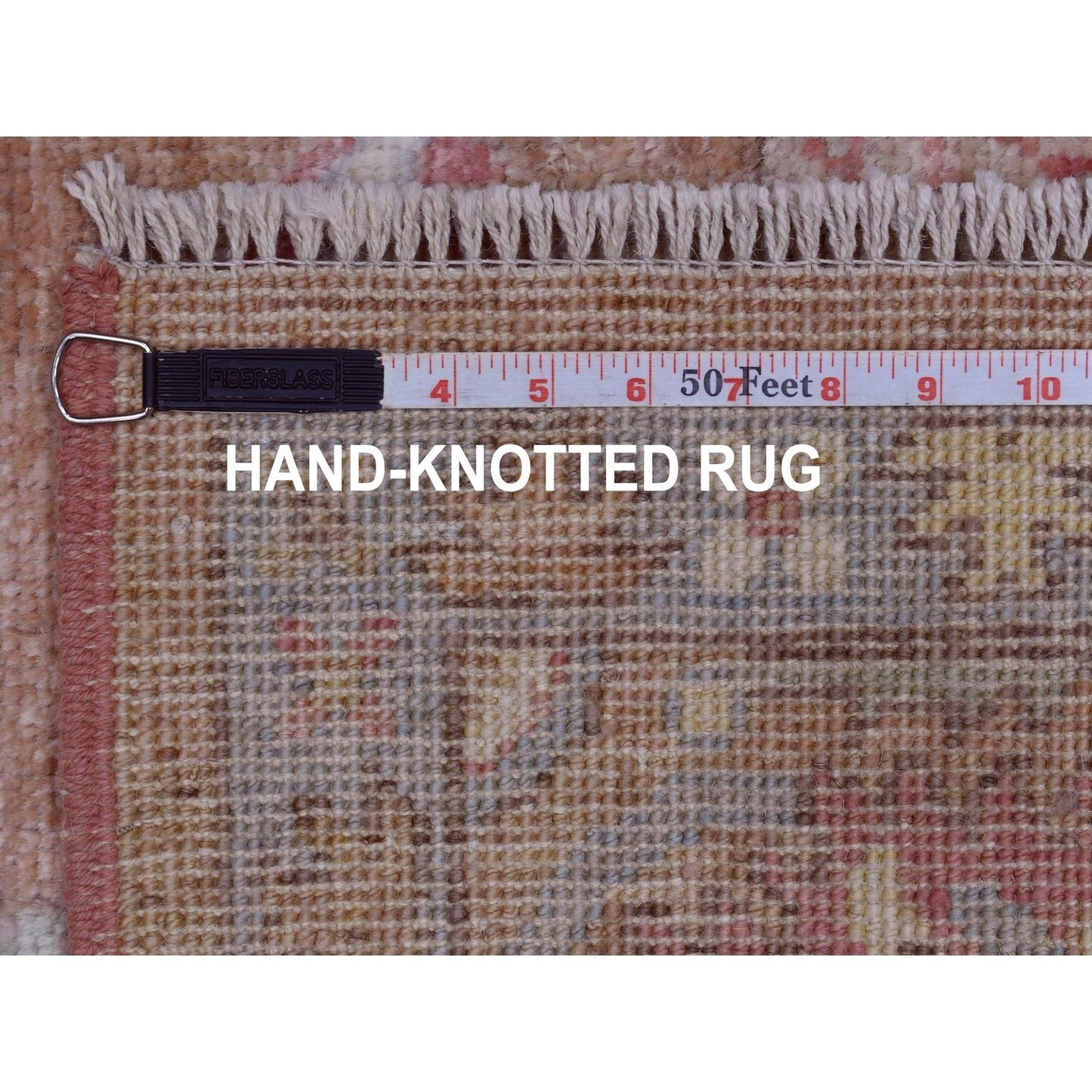 6'1"X8'10" Honey Brown Angora Oushak Hand Knotted 100% Afghan Wool Rug