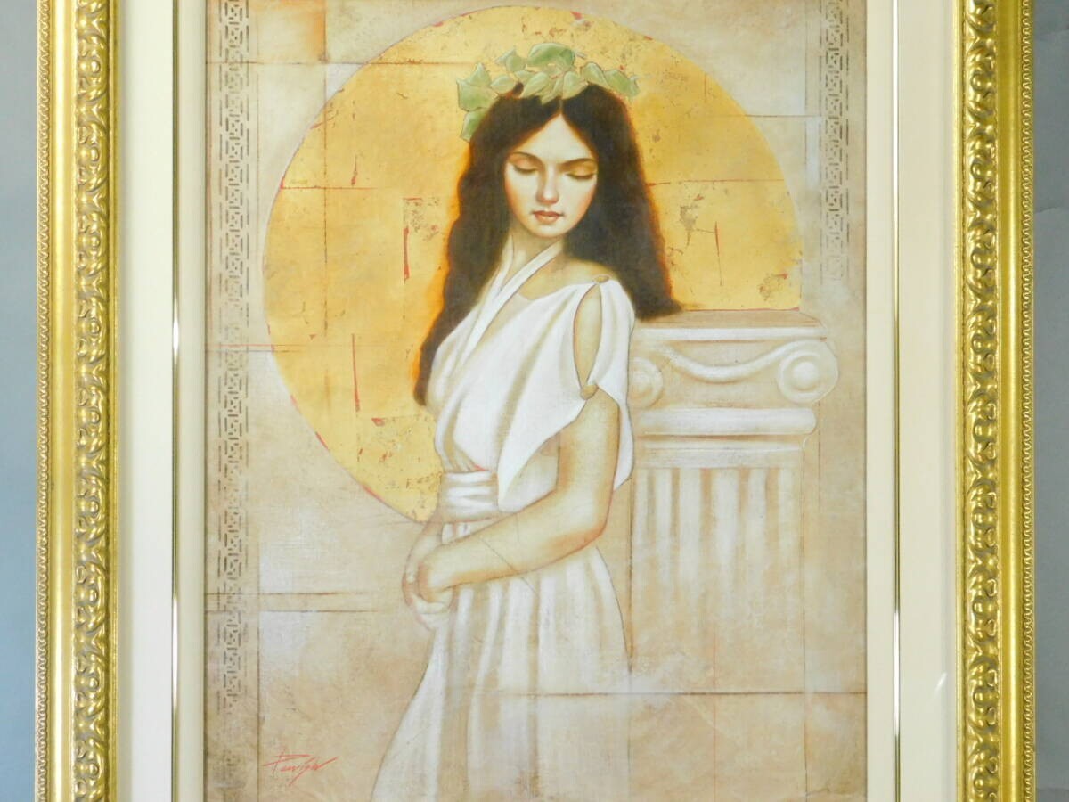 J.D. Parrish Pastel Painting 'Calm' F25, Framed, Ancient Greek Theme, American