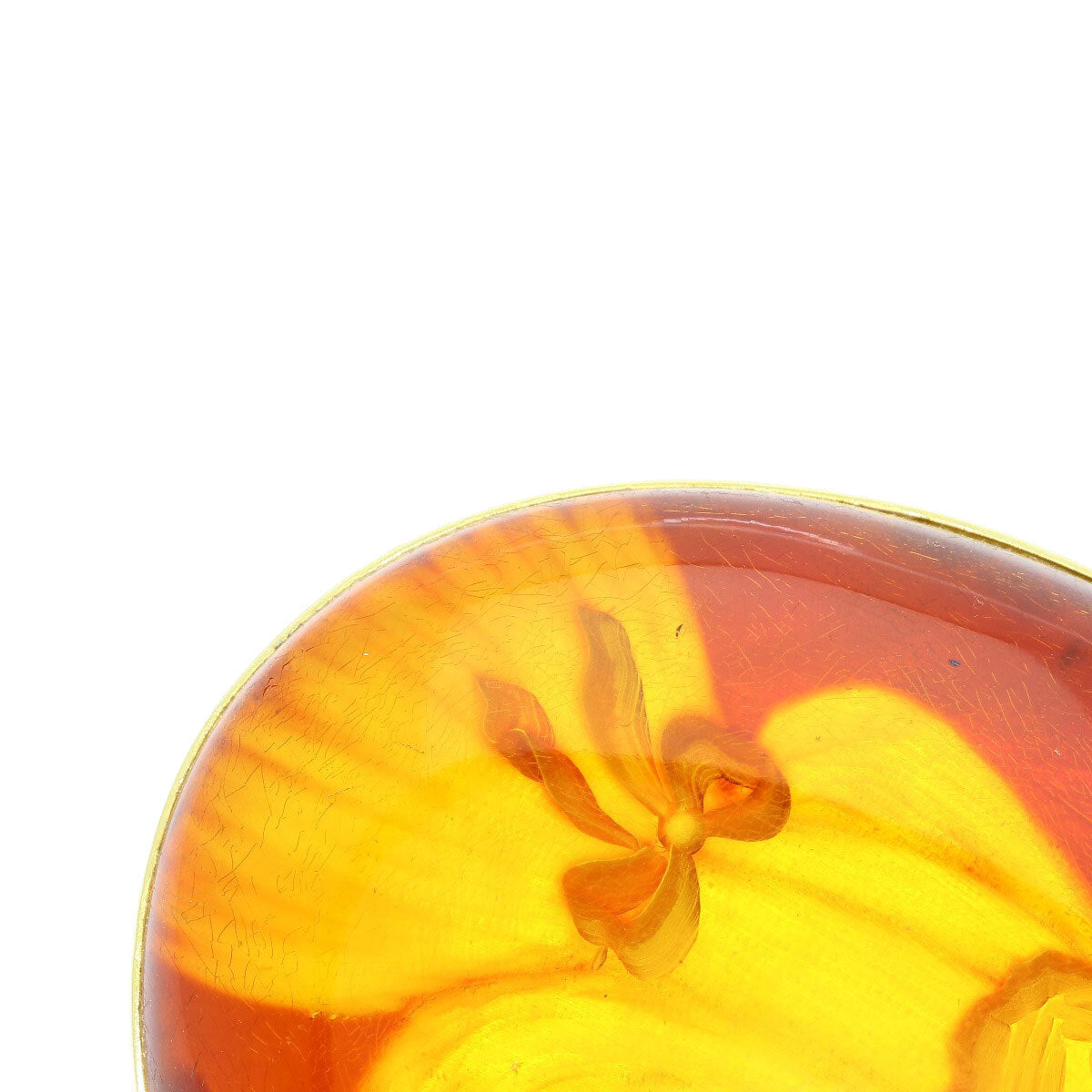 Amber Amber Shell Intaglio Pendant top K18 Yellow