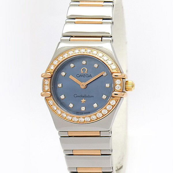 Omega Constellation 1357.77 Blue Case Size 22Mm Ladies Used Watch #21011