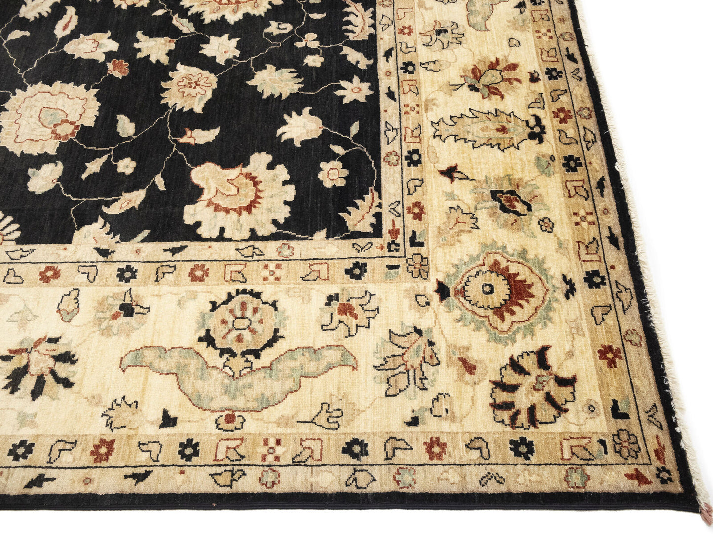 Handmade Floral Peshawar Oriental Rug Large Muted