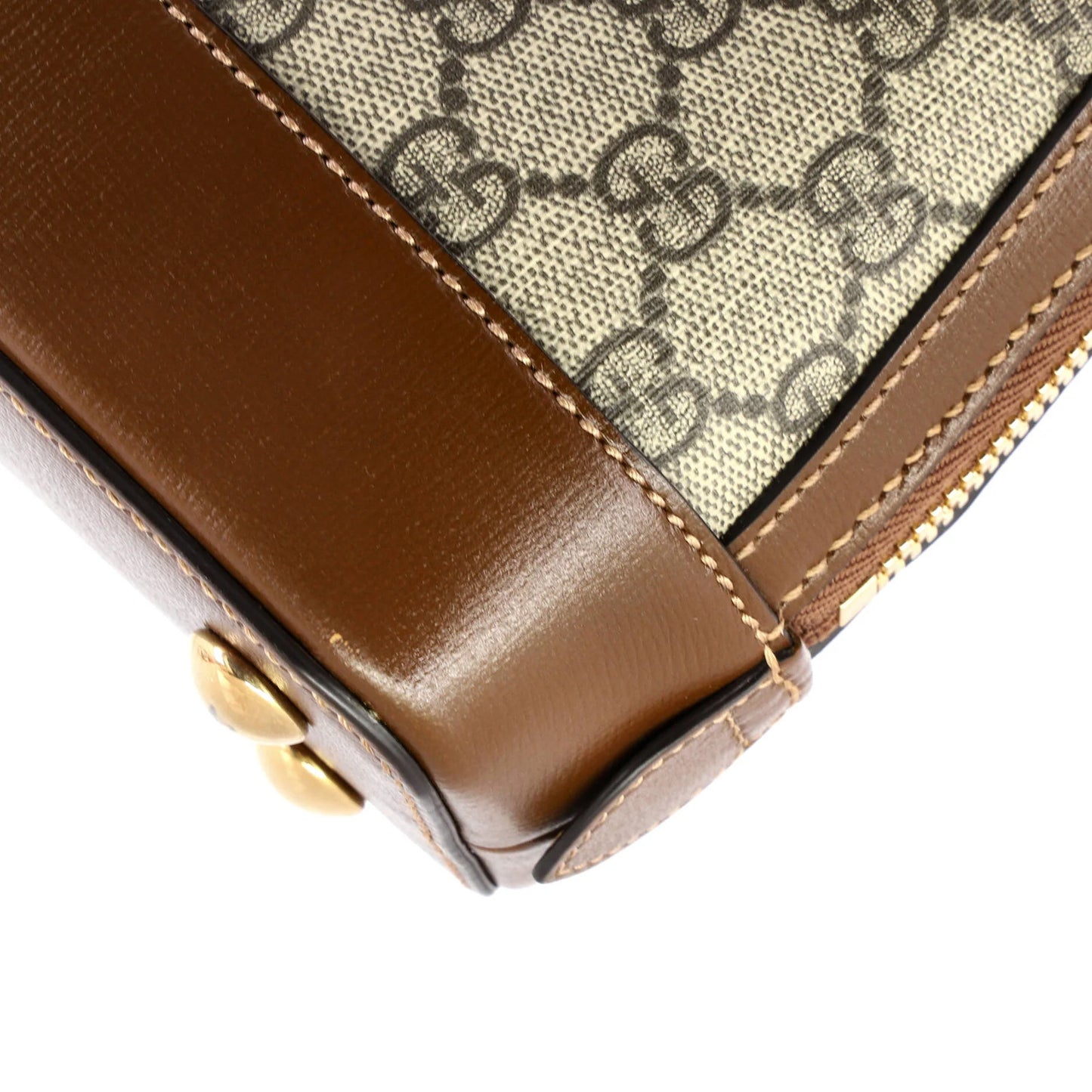 Gucci Horsebit 1955 Top Handle Bag Gg Coated Canvas With Leather Small