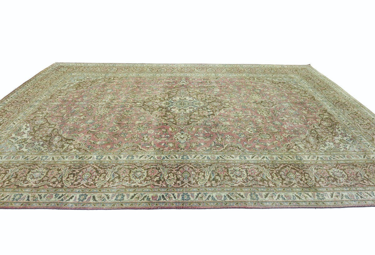 10X15 Antique Distressed Oriental Rug Muted