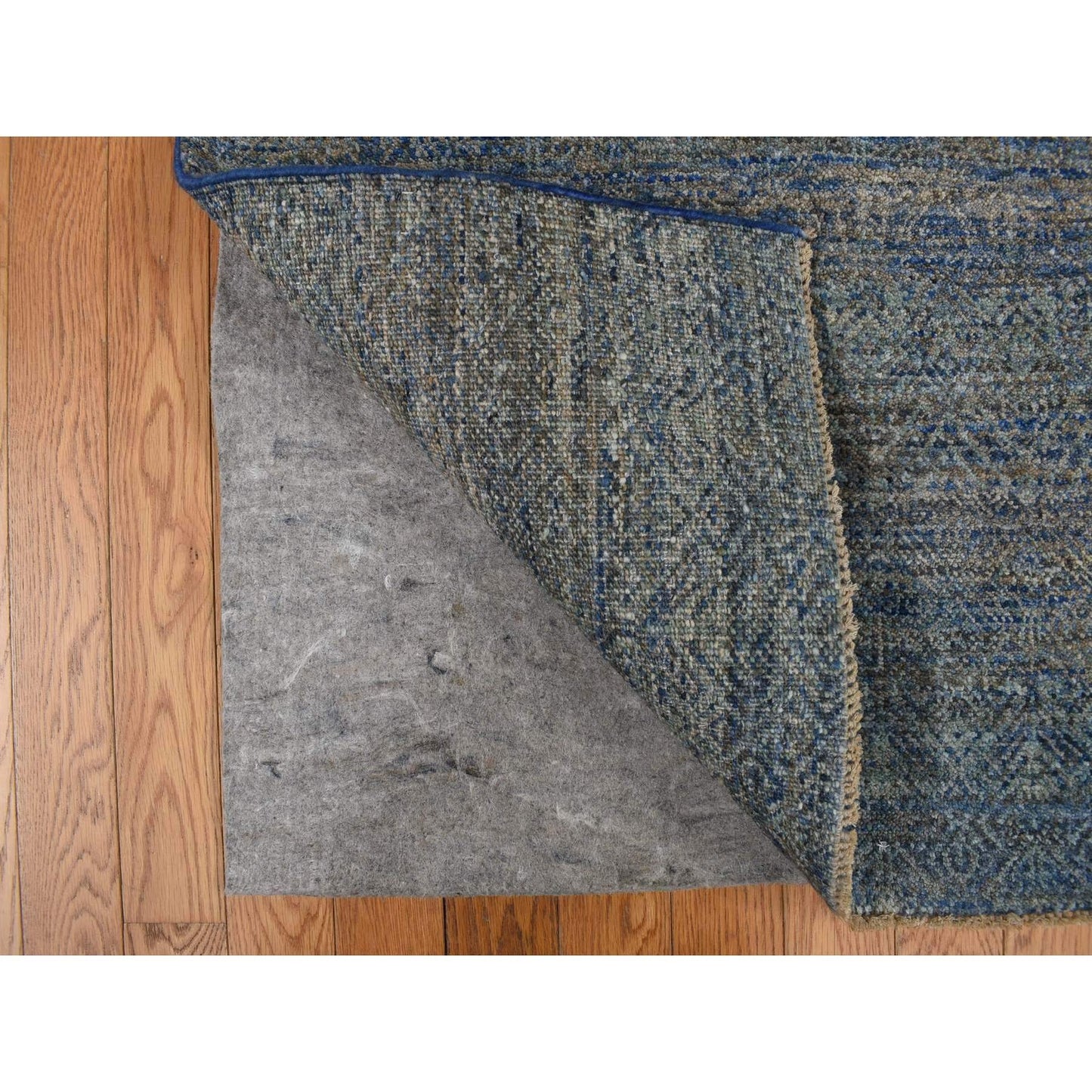 5'X14' Blue Kohinoor Collection 100% Wool Hand Knotted Gallery Size Rug
