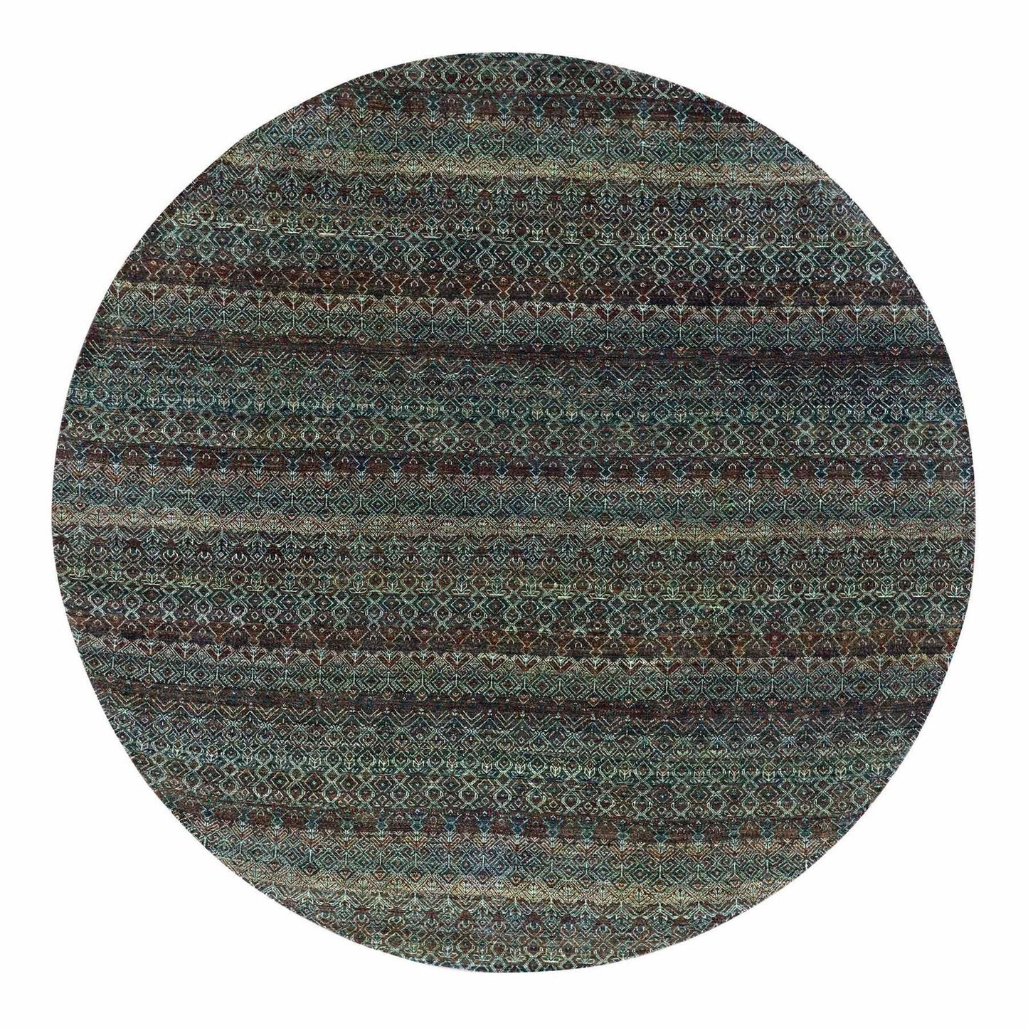 9'10"X9'10" Brown Hand Knotted Kohinoor Herrita Design Wool Round Rug