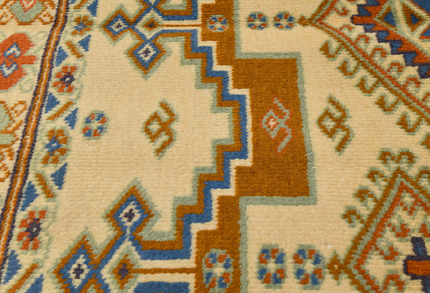 Handmade Oriental Rug Geometric Tribal Design