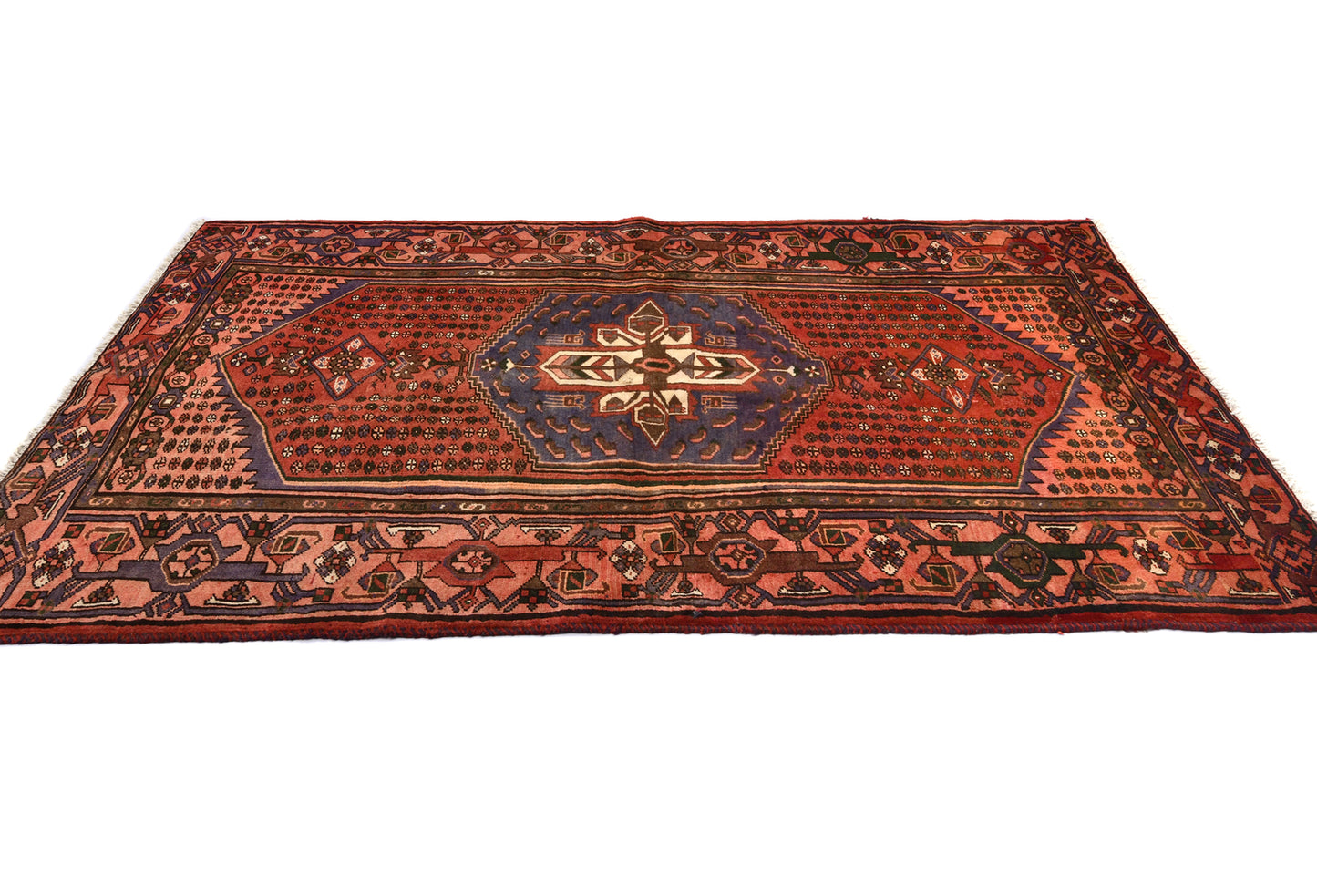 Hand-Knotted Oriental Rug Rusty Red Tribal Design