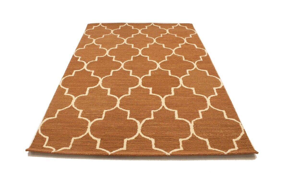 Rust Trellis Design Contemporary 5X8 Hand-Tufted