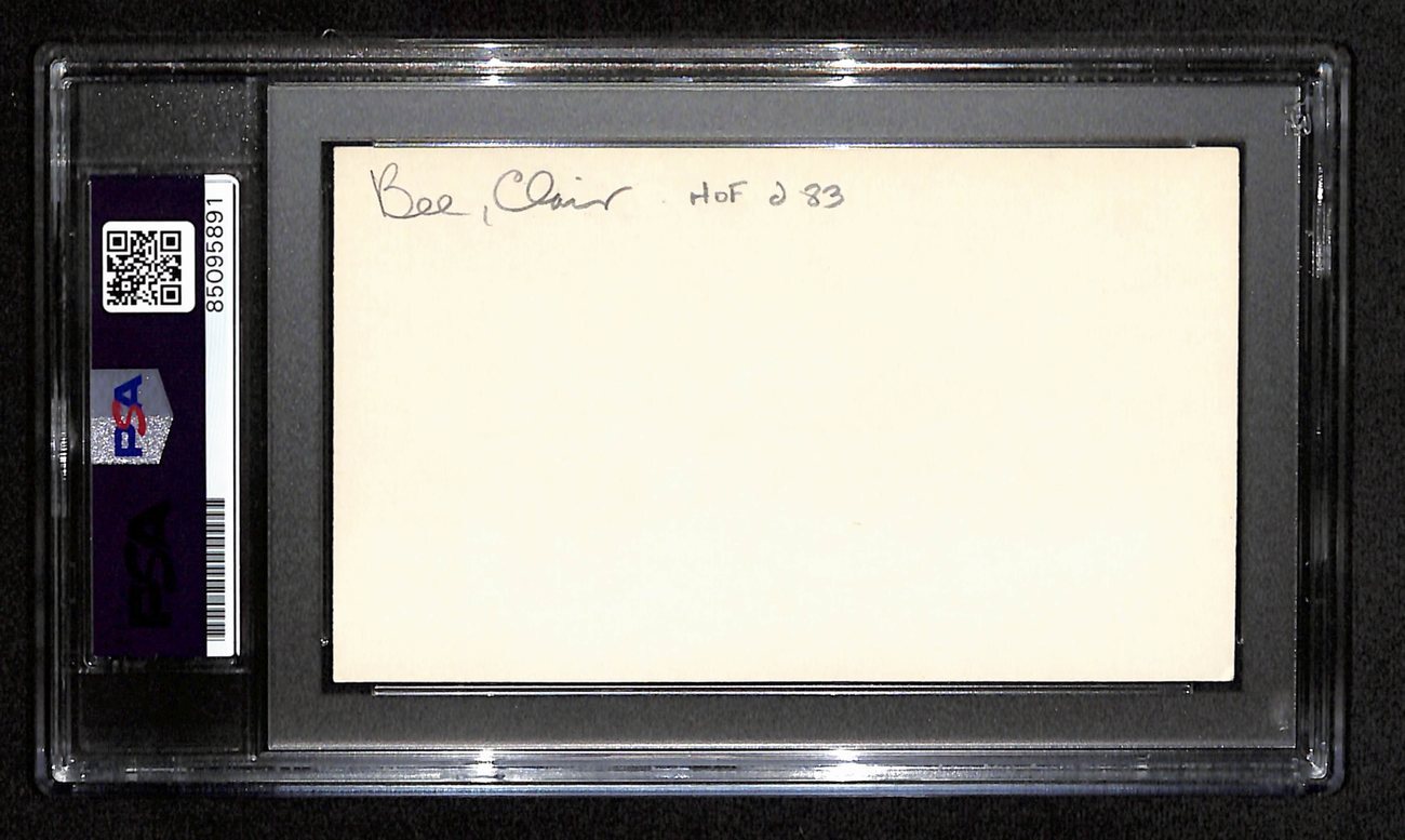 Clair Bee Hof Signed 3X5 Index Card Baltimore