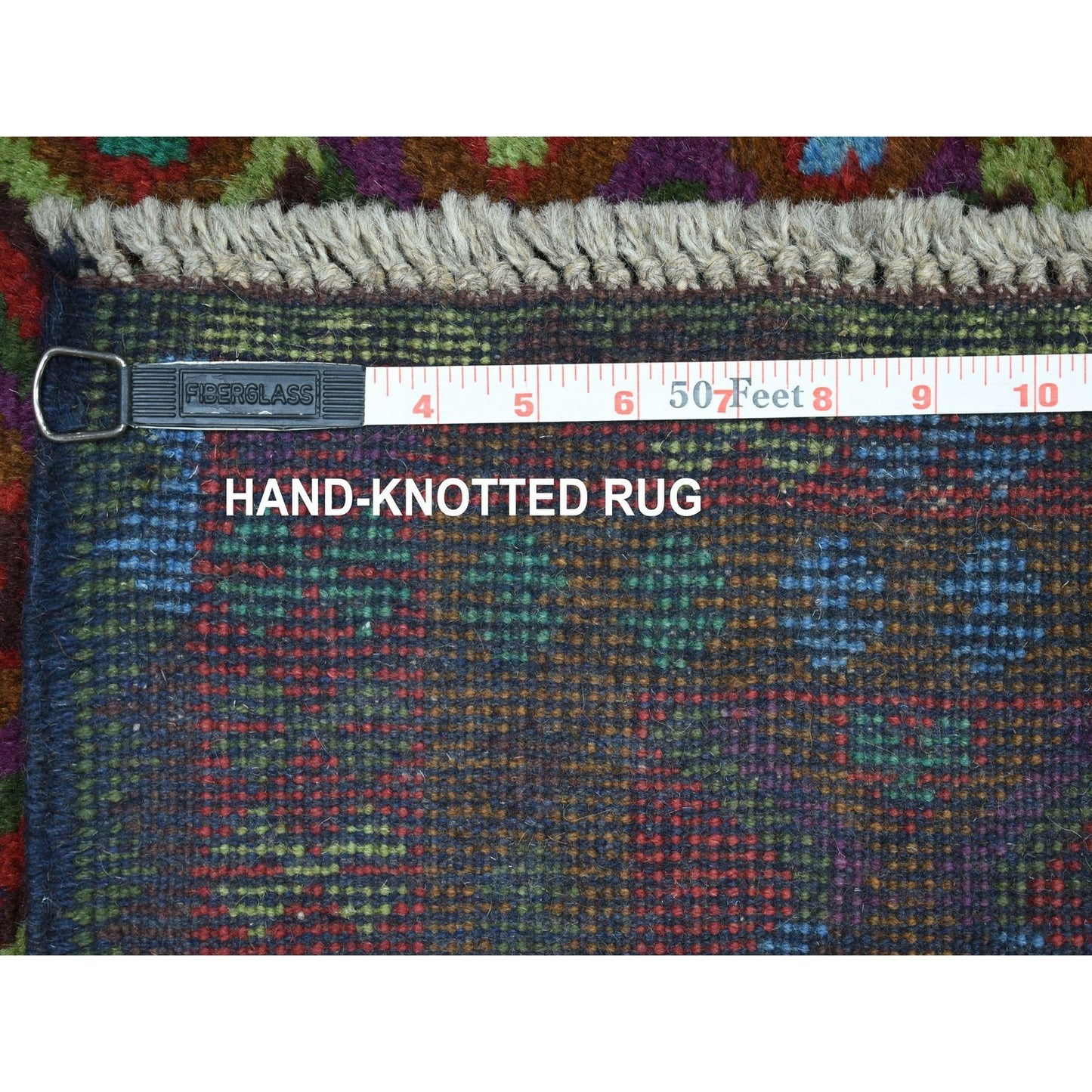 3'5"X4'8" Geometric Design Pure Wool Hand Made Colorful Afghan Tribal Rug