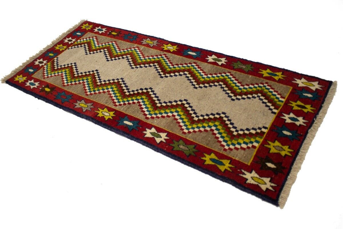 3X6 Ft Hand-Knotted Tribal Vintage Rug