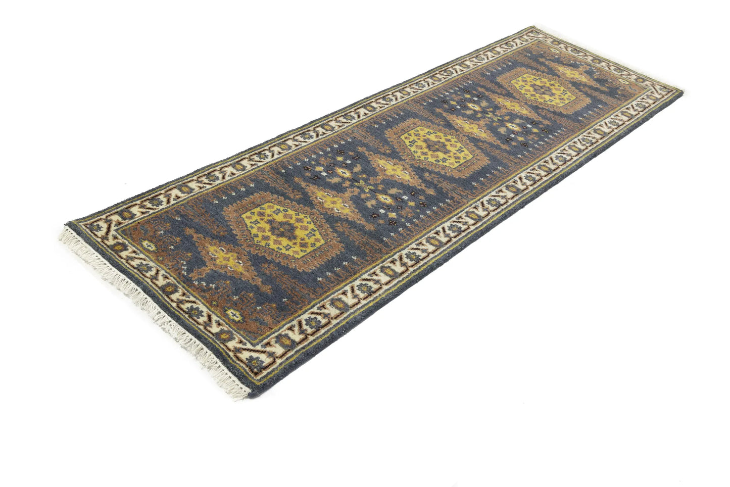 Indo-Viss Oriental Runner Rug Tribal Geometric