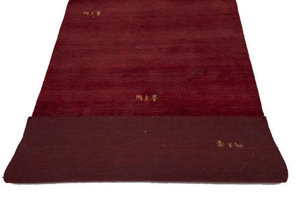 Maroon Red Gabbeh Modern Rug Pictorial Wool Home