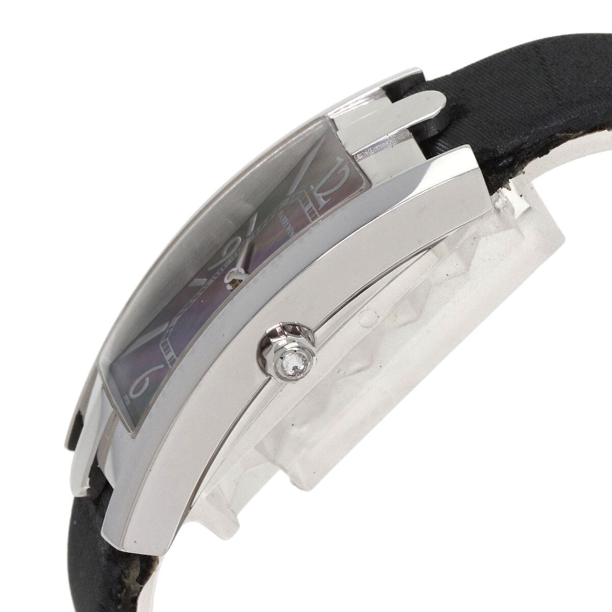 Harry Winston Avenue C Watches 330Lqw K18 White Gold/Leather X Satin Ladies