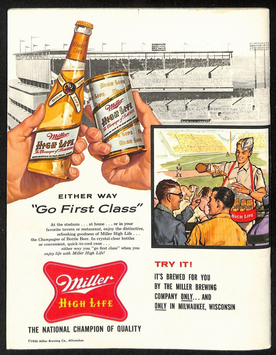 1957 World Series Program Milwaukee Braves Vs.