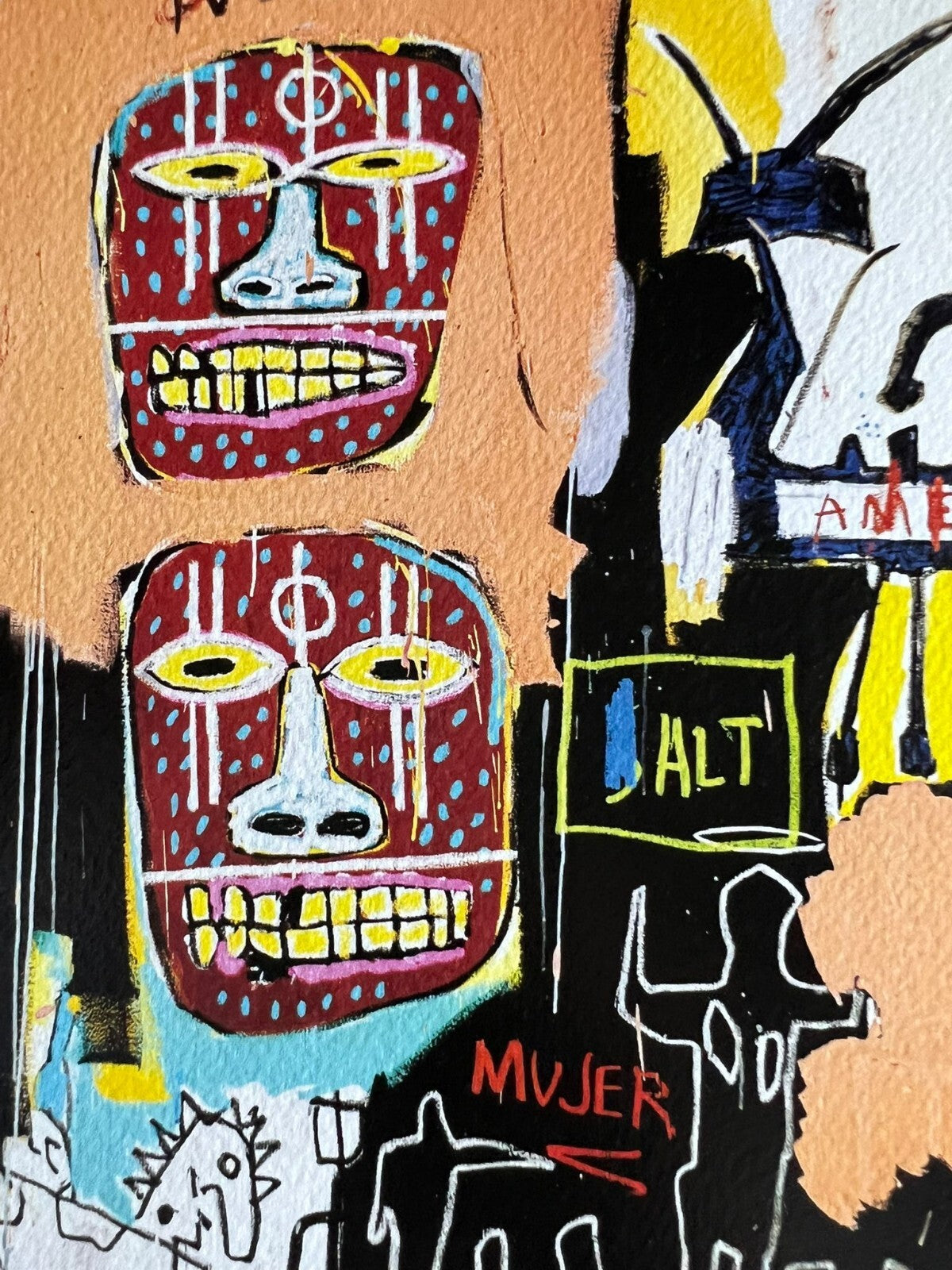 Andy Warhol Jean-Michel Basquiat Lithograph Coa Signed Numbered