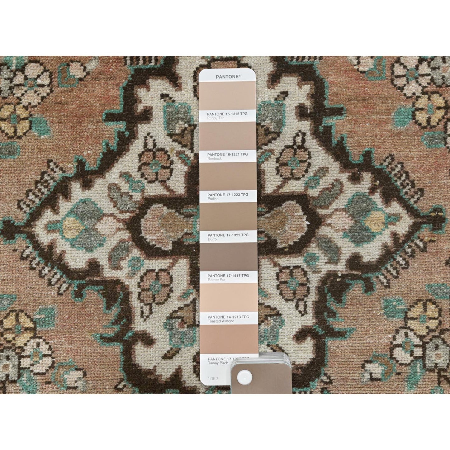 3'3"X10'4" Brown Vintage Farsian Worn Wool Hand Knotted Runner Rug