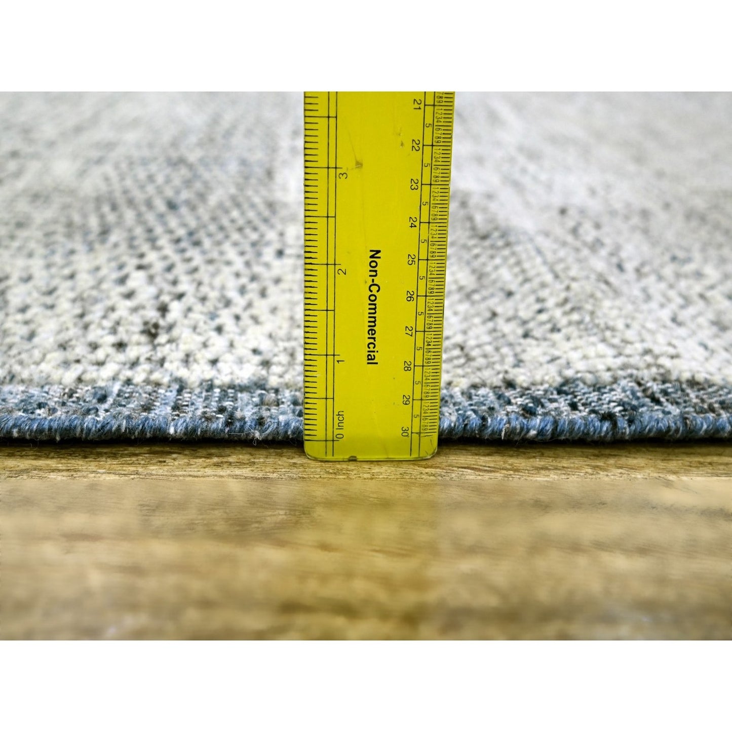 8'2"X10' Blue Hand Knotted Rug Pure Wool Oxidized Grass Design Oriental