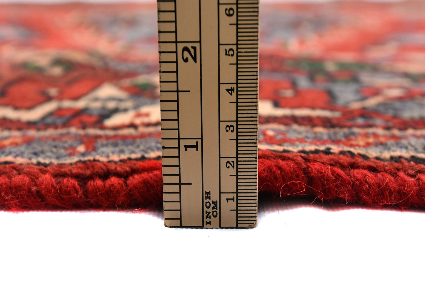 Vintage Hand-Knotted Wool Oriental Rug Red Tribal