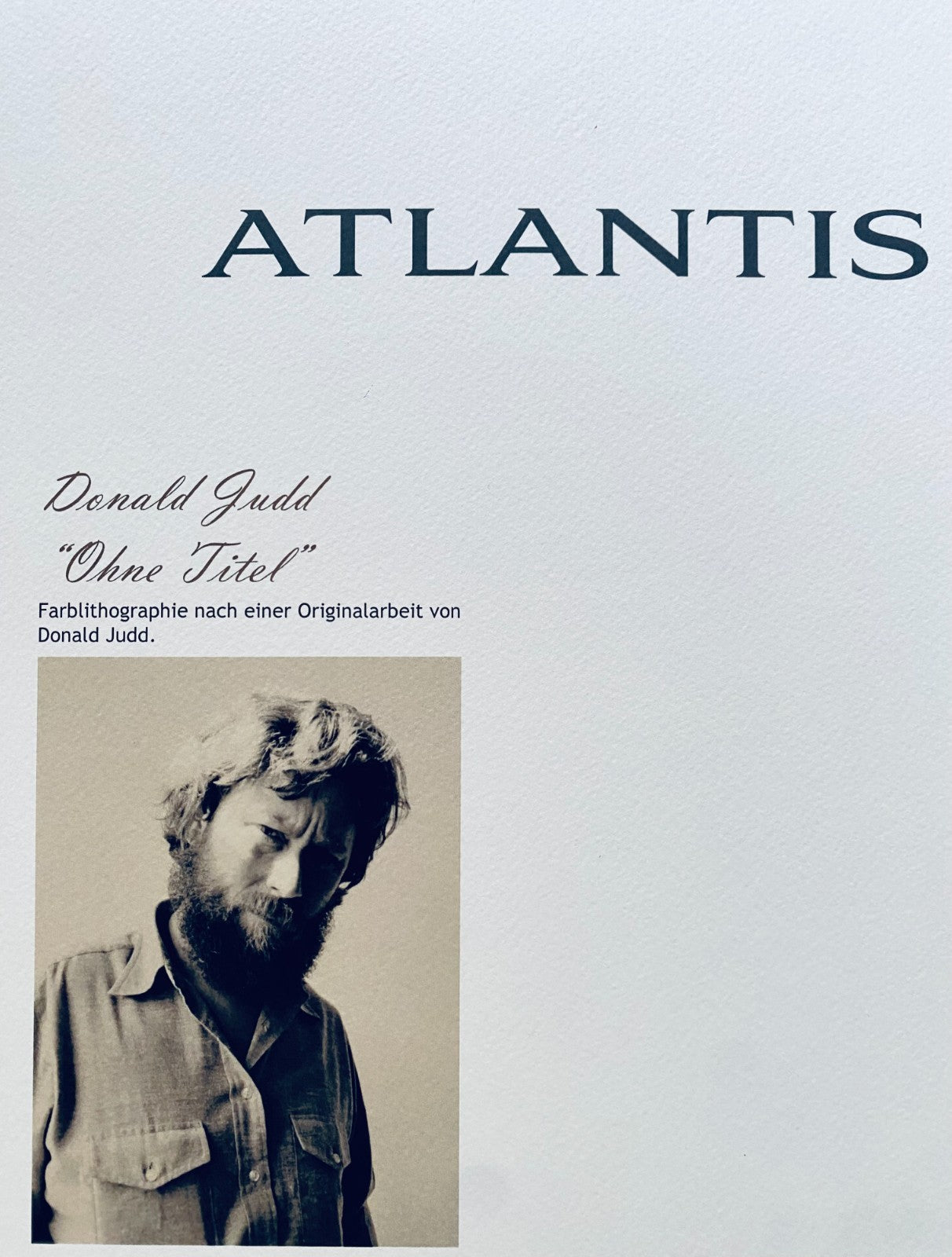 Donald Judd Lithograph Coa Signed Numbered Stamped