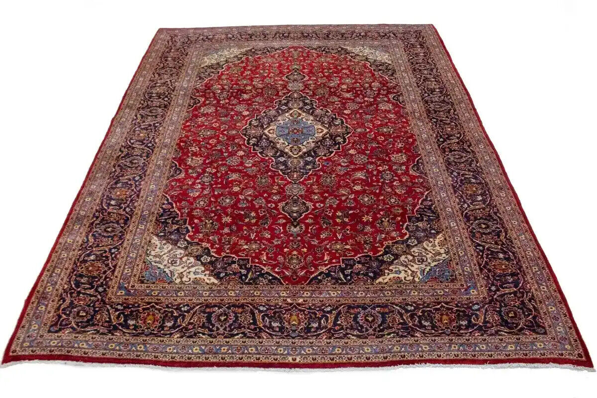 Vintage Handmade Oriental Rug Classic Floral Wool