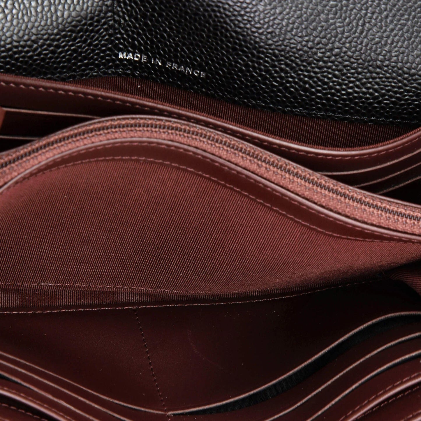 Chanel Cc Gusset Classic Flap Wallet Quilted Caviar Long