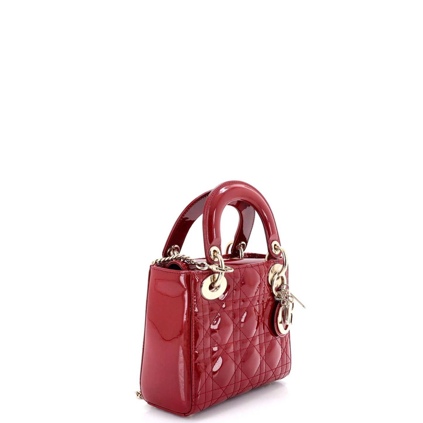 Christian Dior Lady Dior Chain Bag Cannage Quilt Patent Mini