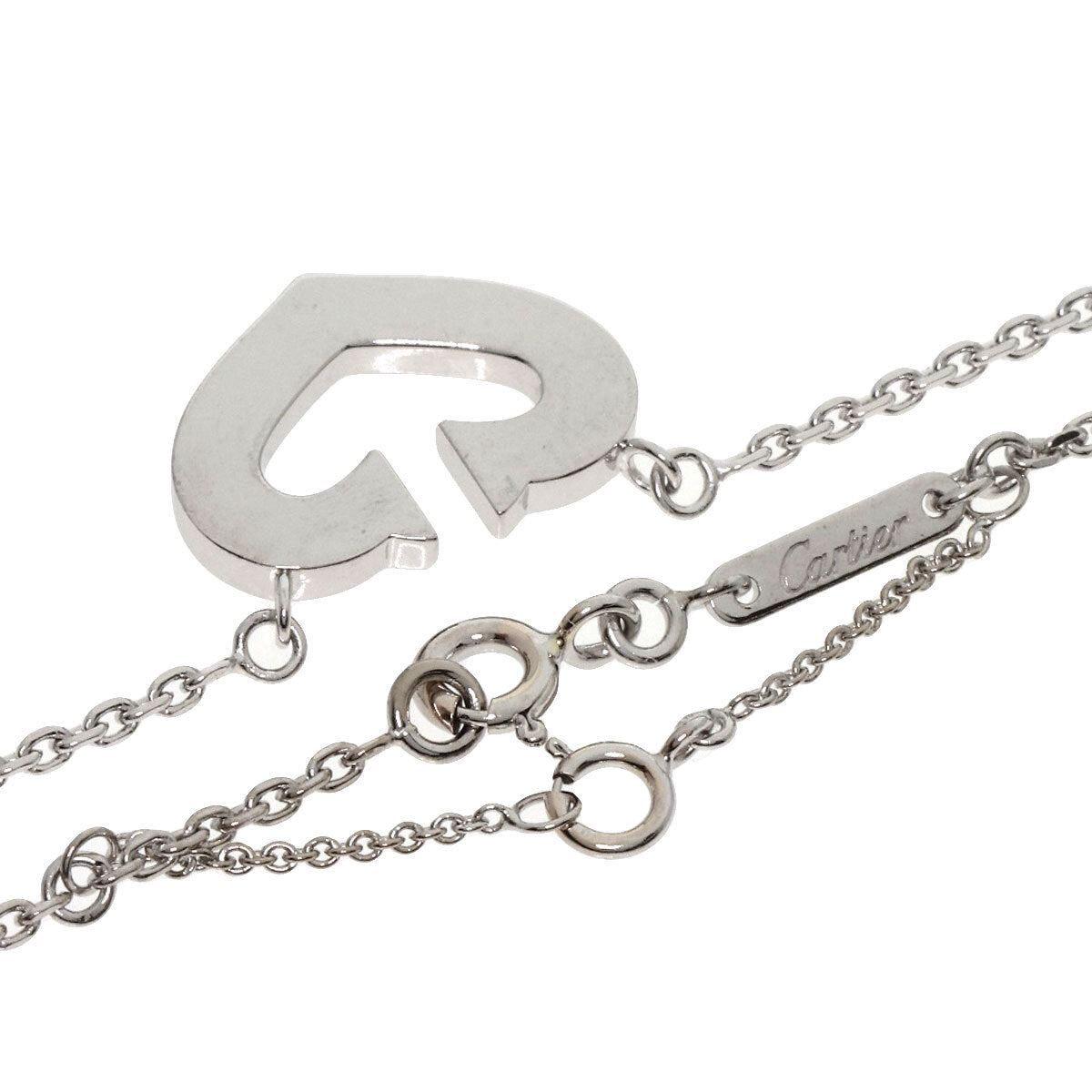 Cartier Necklace C Heart K18 White Gold