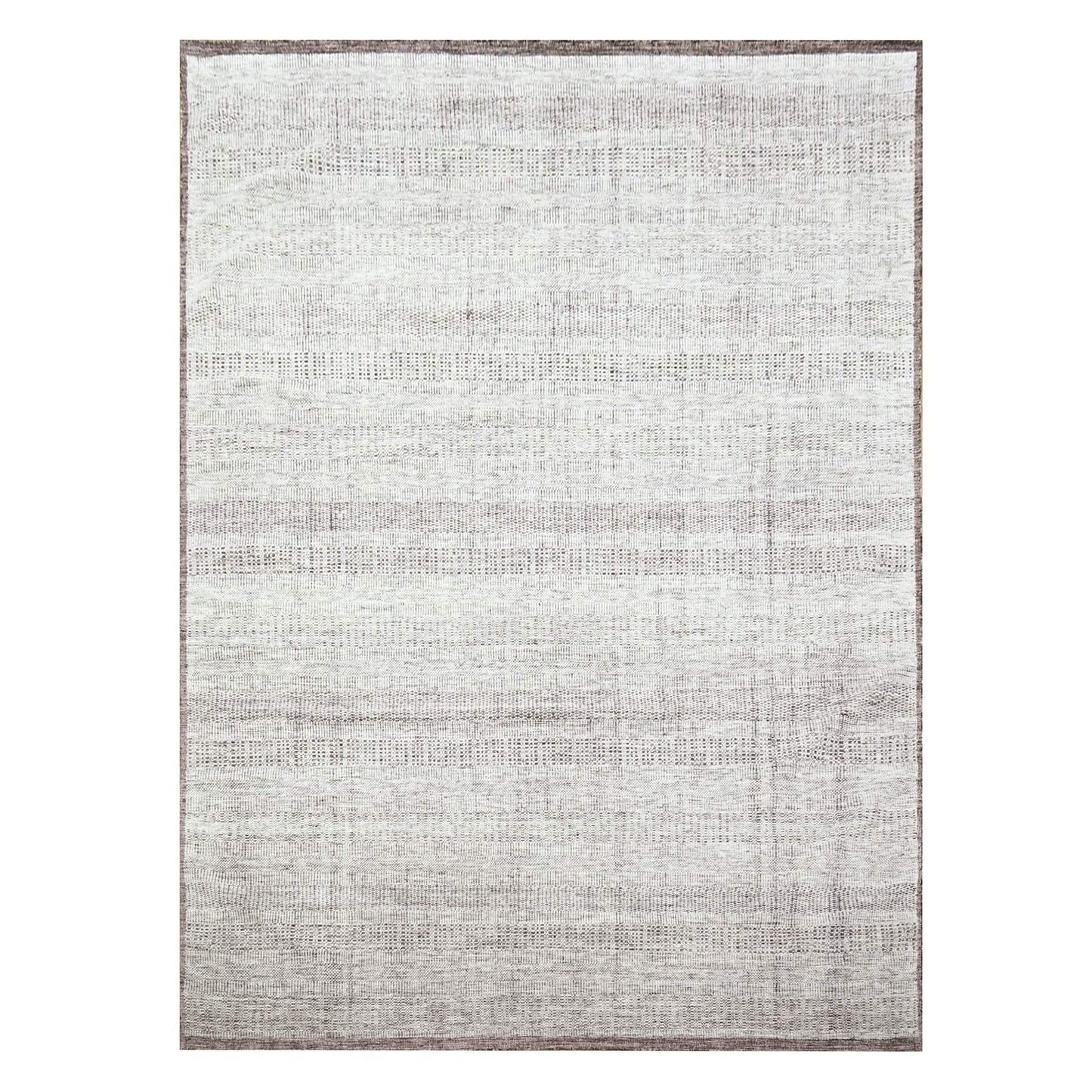 9'X12' Red & White Oxidized Grass Design Wool Hand Knotted Oriental Rug