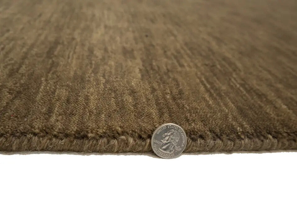 Brown Solid Hand-Loomed 6X9 Gabbeh Wool Rug