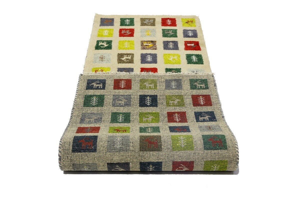 Handmade Pictorial Tribal Indo-Gabbeh Oriental