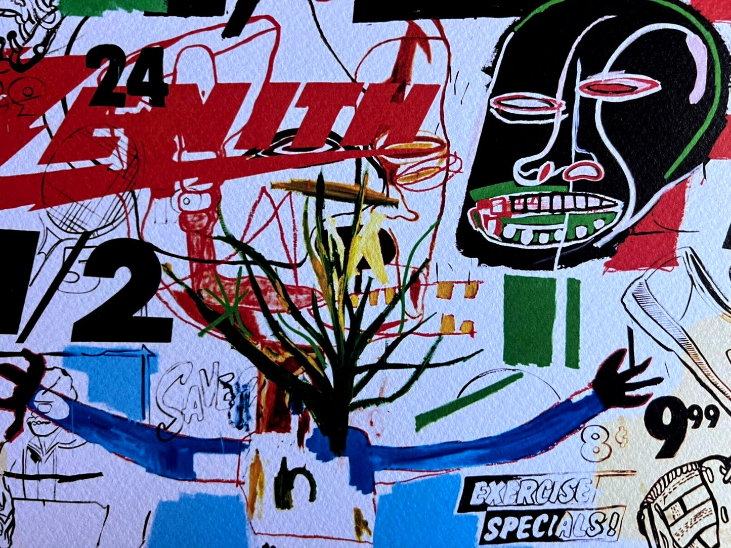 Andy Warhol & Jean-Michel Basquiat Coa Lithograph Signed Numbered