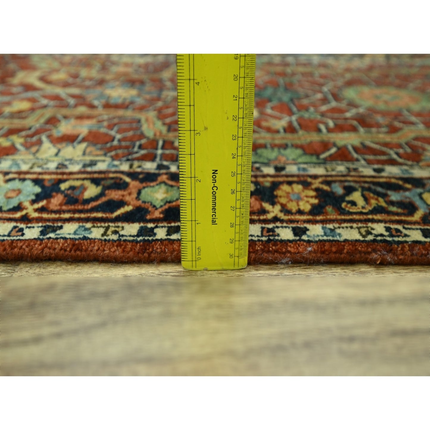 2'6"X12' Auburn Red Heris All Over Design Hand Knotted Wool Runner Rug