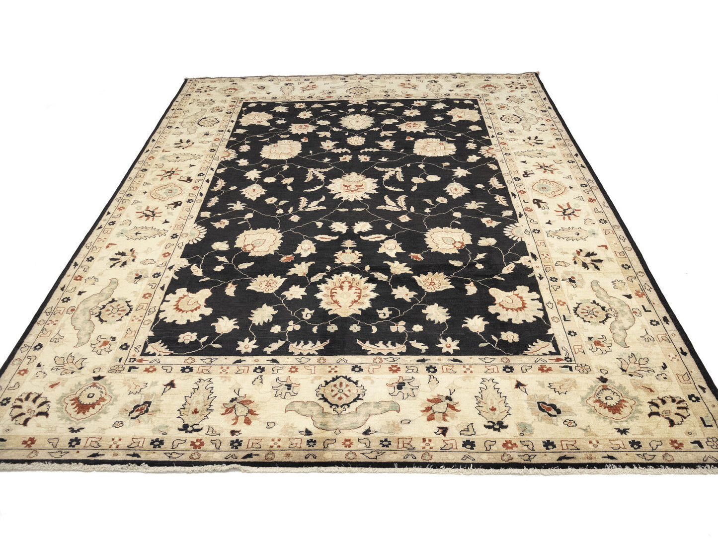 Handmade Floral Peshawar Oriental Rug Large Muted