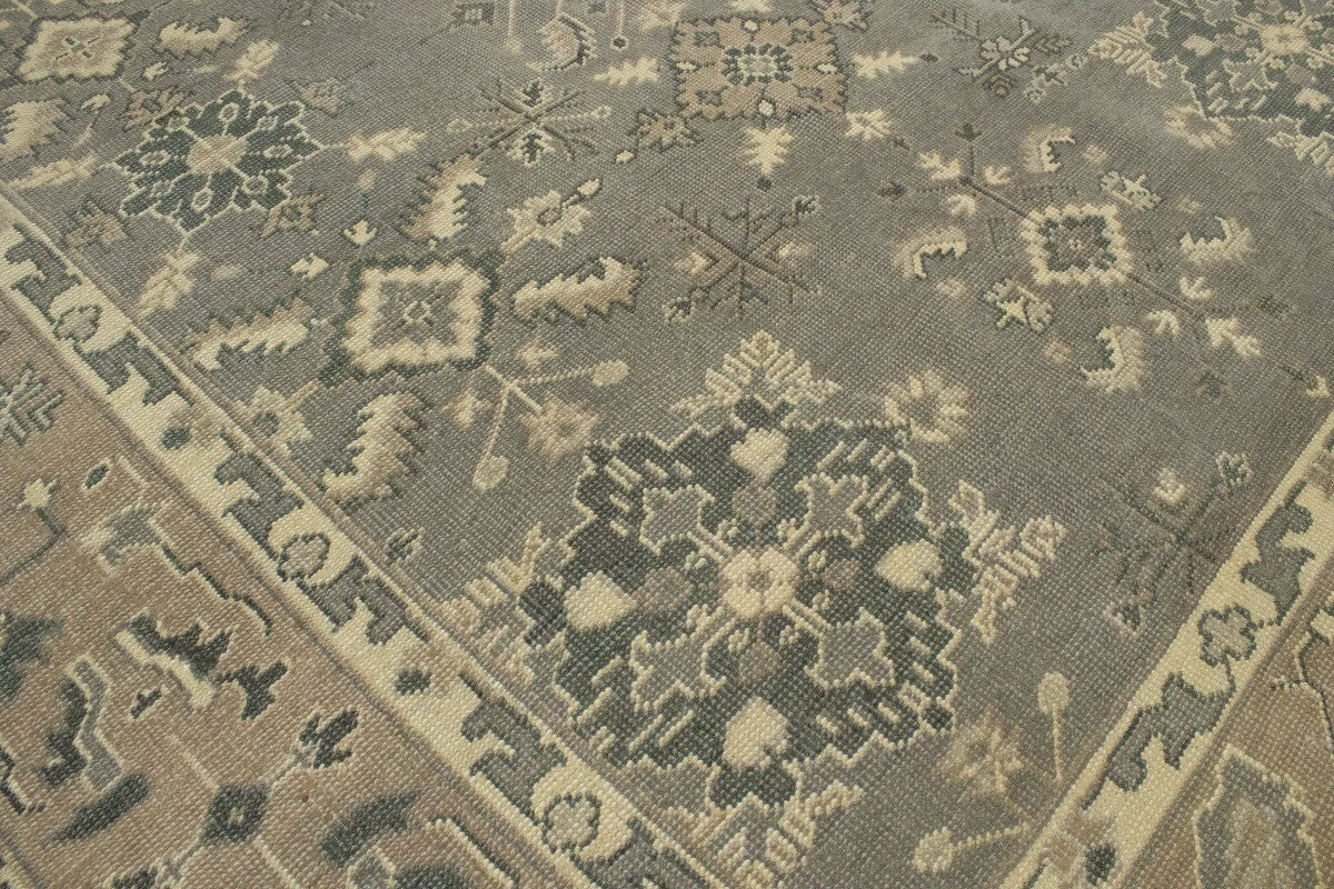 Handmade Muted Brownish Floral Transitional