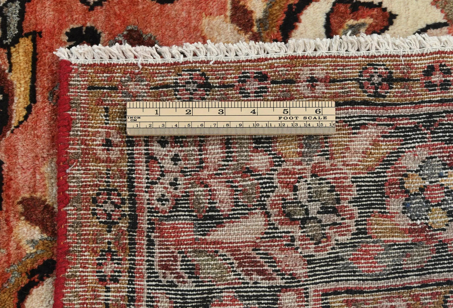 Handmade Semi Antique Tribal Rug Muted Red Floral