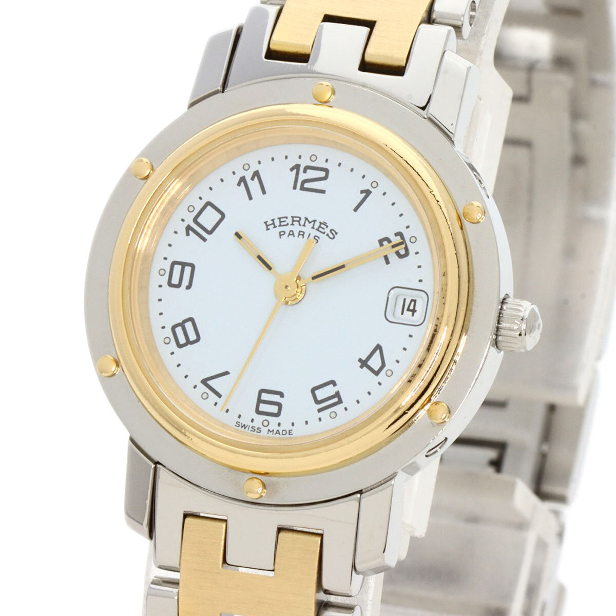 Hermes Clipper Watches Cl4.220 Stainless Steel/Ssxgp Ladies