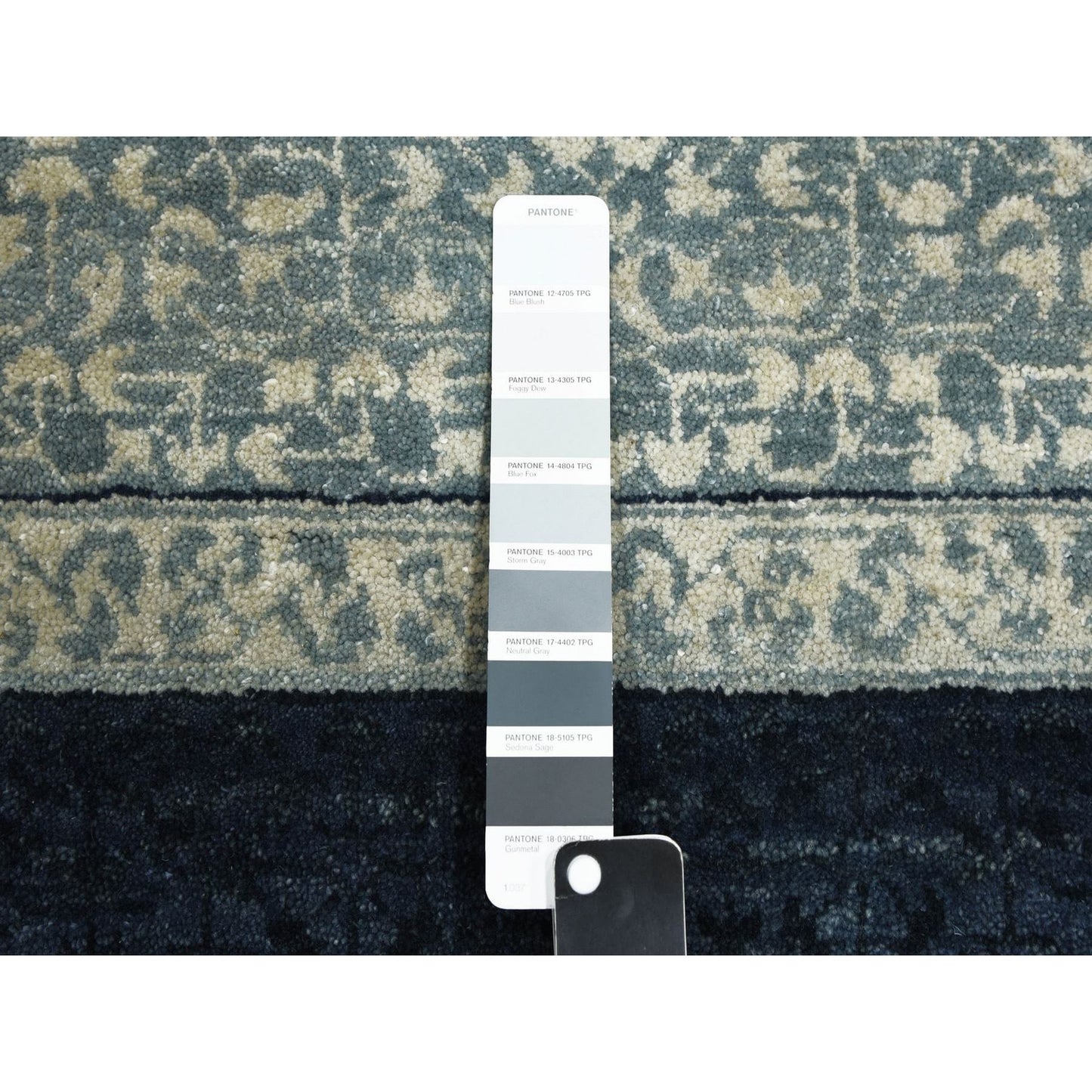 9'X12'3" Blue Modern Design Pure Wool Hand Knotted Oriental Rug