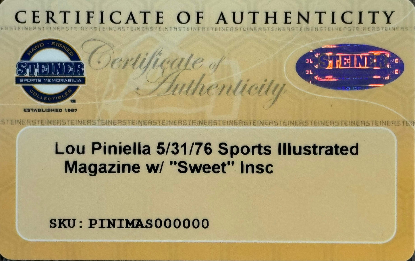 Lou Piniella Autographed Sports Illustrated