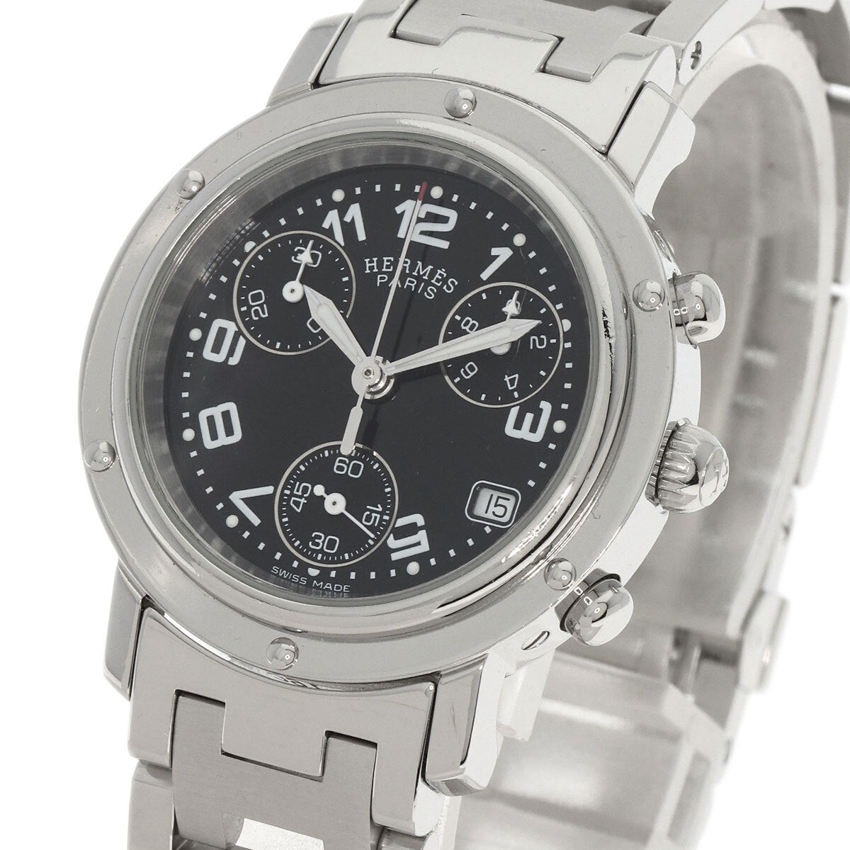Hermes Clipper Chrono Watches Cl1.310 Stainless Steel/Stainless Steel Ladies
