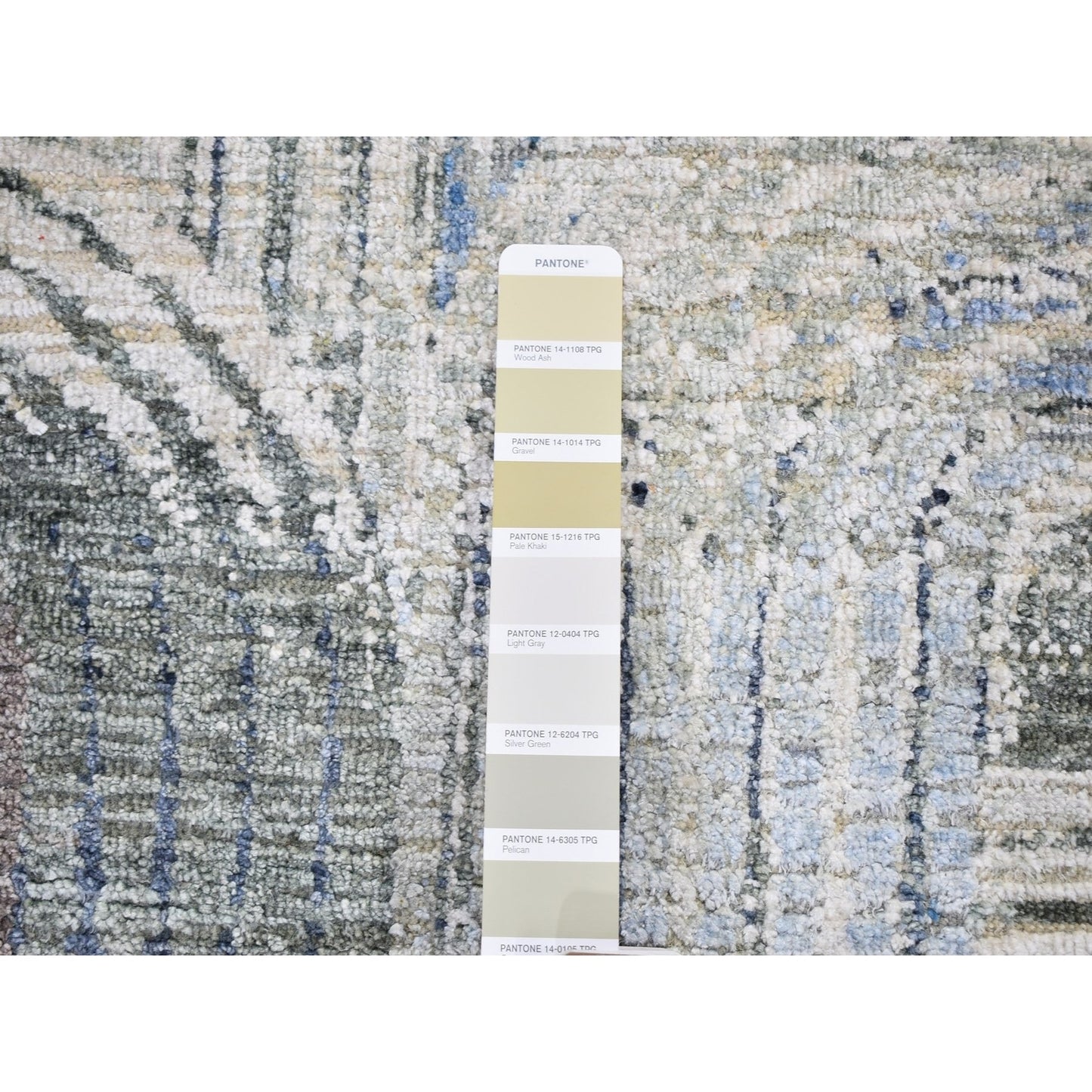 2'7"X10'4" The Intertwined Passage Silk - Text Wool Handmade Runner Rug