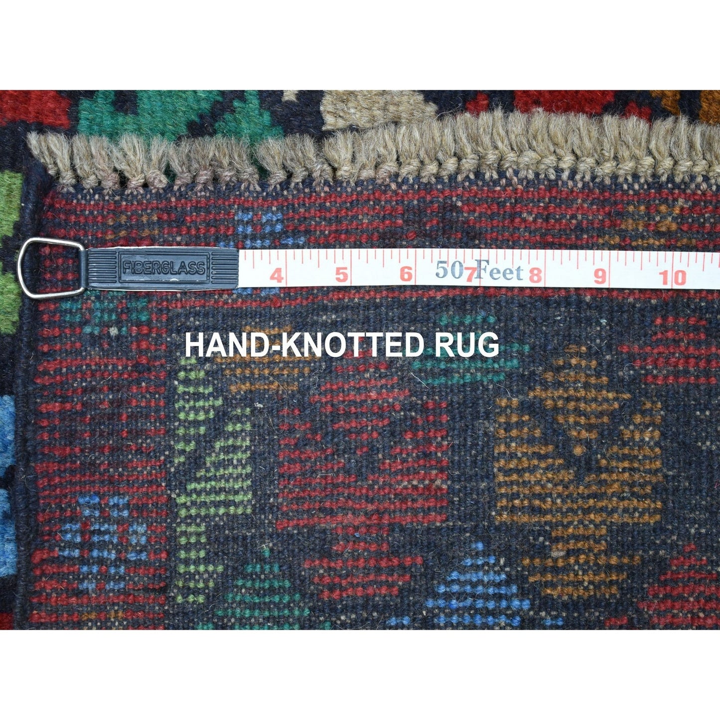3'5"X4'8" Tribal Design Hand Made Pure Wool Colorful Afghan Village Rug