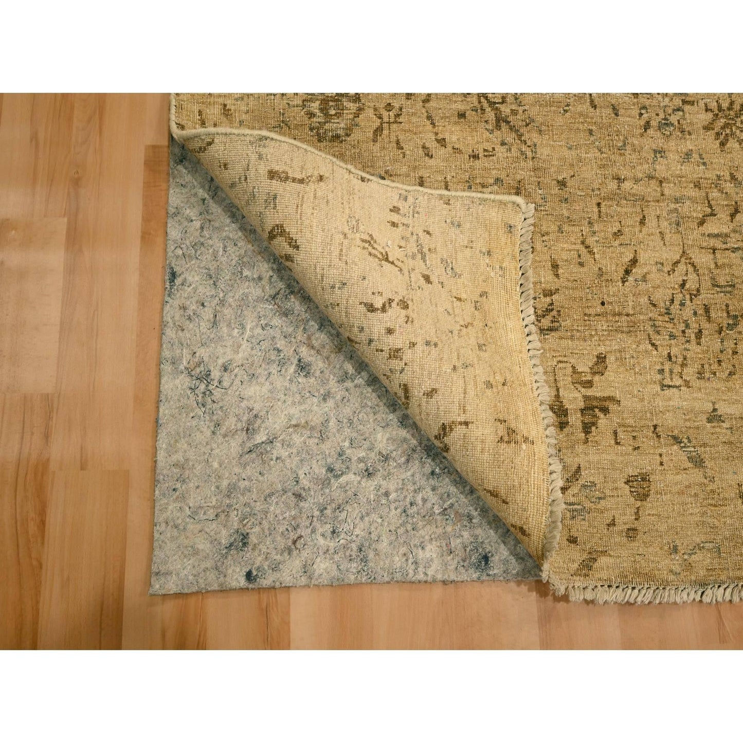 7'9"X10'1" Brown Arts And Crafts Design Natural Wool Hand Knotted Rug